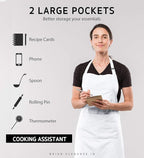 Syntus 12 Pack Bib Apron, Unisex Aprons Adjustable 100% Cotton - Image 3