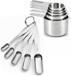 FANGSUN Stainless Steel Measuring Cups and Spoons Set of 10, Stainless Steel by FANGSUN