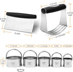 HULISEN Stainless Steel Biscuit Cutter Set, Silicone Mat, Pastry Scraper and - Image 9
