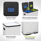 Simpli-Magic 70 Liter / 18.5 Gallon Rectangular Hands-Free Dual Compartment - Image 6