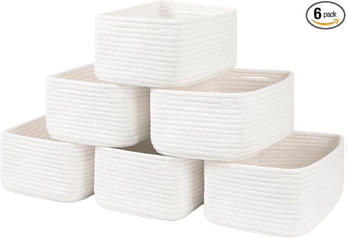 OIASKET 6 Pack Storage Baskets for Shelves, Small Baskets for Shelves, Cute by OIASKET