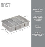 Host Ice Cube Tray, Makes Four 5-Inch Long Cubes, Durable Silicone Trays - Image 3