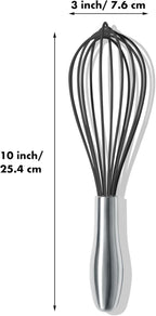 OYV 10-Inch Black Silicone Whisk, Heat Resistant 480°F Kitchen Whisk - Image 7