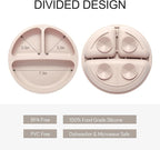 Eascrozn Silicone Feeding Set, 2 Pack Divided Toddler Plates - Image 2
