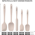 HOTEC 600℉ Heat Resistant BPA-Free Silicone Rubber Spatula Set, Kitchen Cooking - Image 2