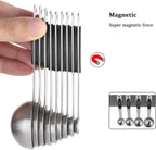 Magnetic Measuring Spoons Set of 9 Stainless Steel Stackable Measuring Spoons - Image 5