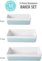 MARTHA STEWART 3-Piece Oven to Table Stoneware Bakeware Set – Baking Dish & - Image 3