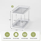 Delamu 2-Tier Bathroom Under Sink Organizers and Storage, Pull Out Cabinet - Image 2