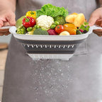 Collapsible Colander Set, Square Round Triangles Silicone Kitchen Strainer - Image 4