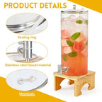 2 Gallon Drink Dispenser, Glass Beverage Dispenser - Image 3