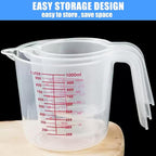 DTDNZKN 3 Pack Measuring Cup Set, Includes 250Ml, 500Ml and 1000Ml Plastic - Image 3