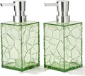 2 Pack Clear Saga Green Rust Proof Soap Dispenser Bathroom, Acrylic Plastic by KellyHome