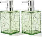 2 Pack Clear Saga Green Rust Proof Soap Dispenser Bathroom, Acrylic Plastic by KellyHome