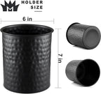 Monarch Abode Kitchen Utensil Holder – Hand Hammered Metal Black Utensil Holder - Image 8