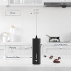Powerful Milk Frother with Self-Stand Design, Handheld Foam Maker Mini Whisk - Image 3