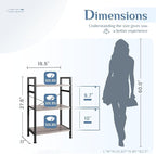 DUMOS 3 Tiers Bookshelf, Classical Book Shelf, Tall Display Shelves in Living - Image 3