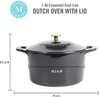 MARTHA STEWART Gatwick 7-Quart Enamel Cast Iron Dutch Oven Pot - Image 2