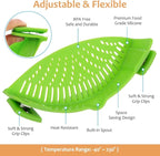 YEVIOR Clip on Strainer for Pots Pan Pasta, Silicone Food Strainer Hands-Free - Image 2