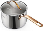 Ciwete 3 Quart Sauce Pan with Lid, Upgraded Tri-Ply Stainless Steel Saucepan by Ciwete