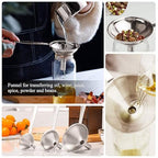 3 in 1 Metal Funnels for Filling Bottles Stainless Steel Small Kitchen Funnel - Image 2