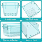 StorMiracle 13 PCS Clear Plastic Drawer Organizers Set, 4 Size Desk Drawer - Image 3