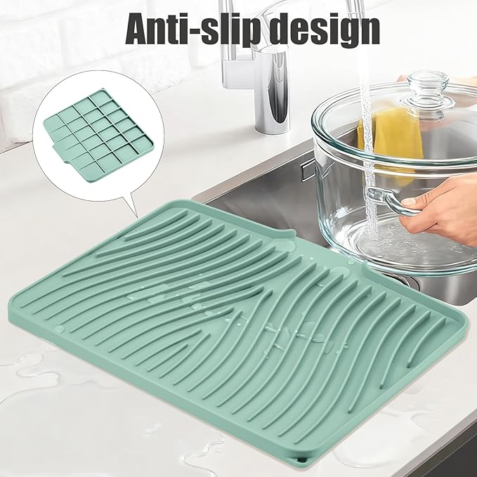 TIKNIK Silicone Dish Drying Mat, Stone Drying Mat - Image 3