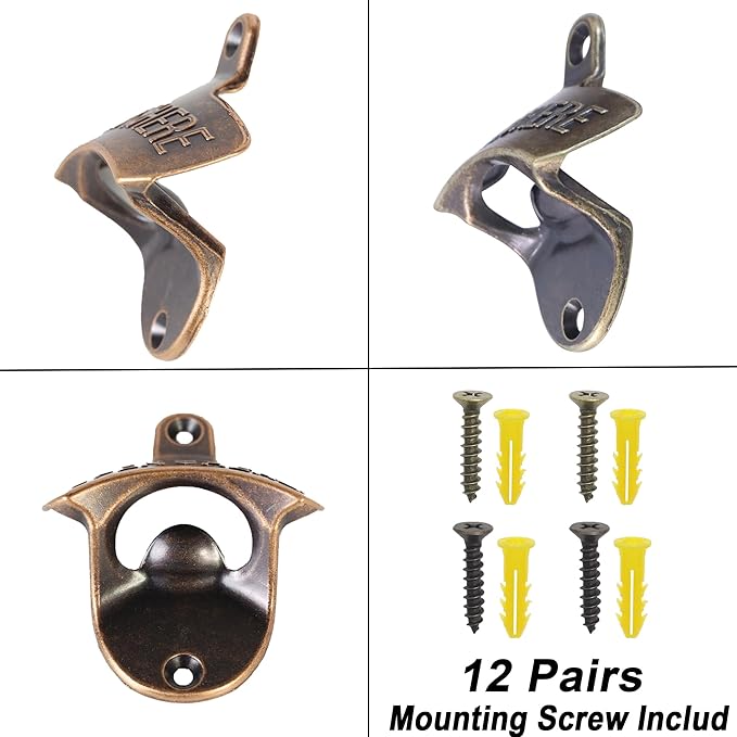 12 PCS Beer Bottle Opener Wall Mount, Post Mount Bottle Cap Openers Bulk - Image 4
