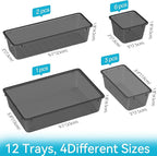 ElegantArray 12-Piece Drawer Organizer Set, 4 Sizes Versatile Plastic Vanity - Image 2