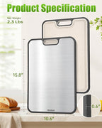 Titanium Cutting Boards for Kitchen, Non Toxic 2-in-1 Cutting Board Double Sided - Image 7