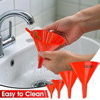 DEDC Oil Funnels Plastic Set for Car Automotive Kitchen Mini Small Large Red - Image 7