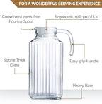 Glass Pitcher with Lid – Set of 2 Glass Water Pitcher 55Oz – Cold Carafe - Image 3