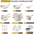 25Pcs Pots and Pans Set Non Stick, Ceramic Cookware - Image 7