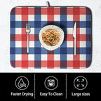 4th of July Dish Drying Mat Patriotic Buffalo Plaid Drying Mats - Image 4