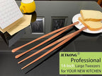 JETKONG 2 Pcs 14-Inch Kitchen Tweezers Extra Long Cooking Tweezer Tongs - Image 4