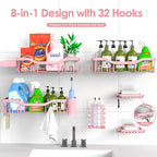 NESOMI Shower Caddy Adhesive Shower Organizer 8-Pack, Rustproof Stainless Steel - Image 7