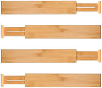 Utoplike 4 pcs Bamboo Kitchen Drawer Dividers Large, Adjustable Drawer - Image 9