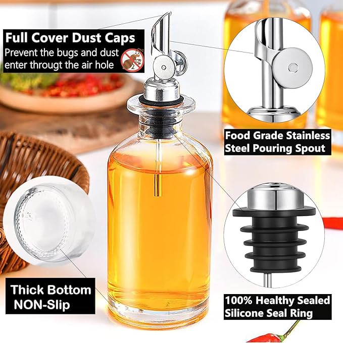 Pafusen 2 Pack Olive Oil Dispenser Bottle, 12 oz Oil Bottles - Image 3