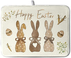 Happy Easter Bunny Dish Drying Mat Rabbits Egg Carrot Dish Pad by Kwlegh