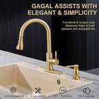 GAGALIFE Kitchen Sink Soap Dispenser Gold, Built in Soap Dispenser - Image 3