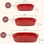 3-Pack Ceramic Lasagna Pan, Heavy-Duty Rectangular Baking Dishes, High Heat - Image 2