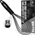 Walfos Silicone Flat Whisk, 11inch Flat Whisk Non Scratch Coated Flat Whisks by Walfos