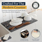 Oleex 3-Pack Stone Dish Drying Mat Set Includes 1 Large 24”x16” & 2 Small 4”x9” - Image 4