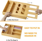 SpaceAid Bag Storage Organizer for Kitchen Drawer, Bamboo Organizer, Compatible - Image 5