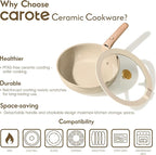CAROTE 25PCS Ceramic Cookware Set, Pots and Pans set Non Stick, RV Kitchen - Image 8