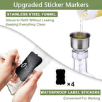 Leaflai Olive Oil Dispenser Bottle, 4 Labels, 1 Brush and 1 Funnel Oil Bottles - Image 6