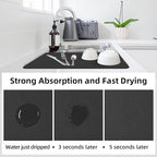 LOPNUR Kitchen Dish Drying Mat, Diatomite Coffee Mat, Super Absorbent Dish - Image 3