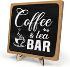 Coffee Bar Sign Plaque Decor, Cafe Station Accessorie by DMADNF