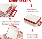 WRINGKIT Set of 3 Ceramic Baking Dishes, Rectangular Casserole Dish - Image 3