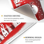 Christmas Reindeer Moon Star Red Dish Drying Mat - Image 3
