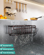 HapiRm 4 in 1 Adhesive Kitchen Sink Organizer, SUS304 Stainless Steel Brush - Image 2
